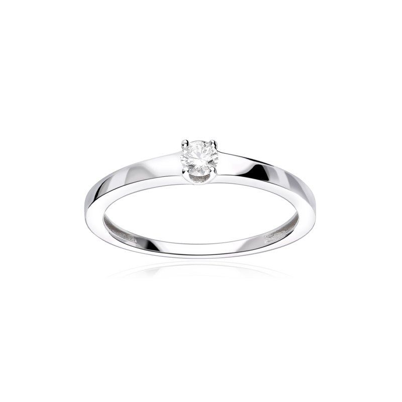 Anillo "Forlí" Oro Blanco 18k y Diamante 0.15 cts