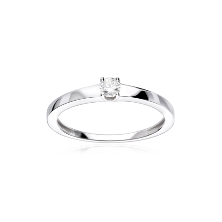 Anillo "Forlí" Oro Blanco 18k y Diamante 0.15 cts