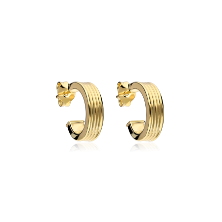 Aros Plata primera ley baño Oro 18k "Eiva"