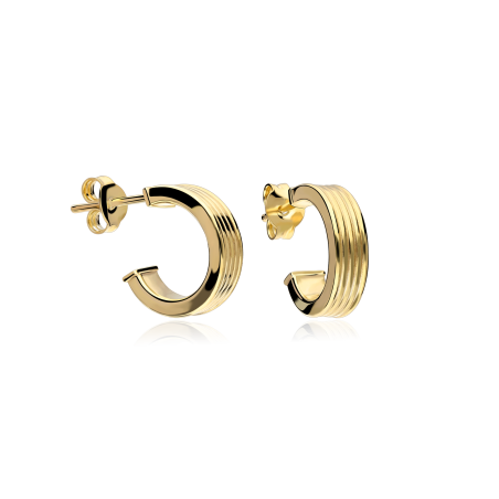 Aros Plata primera ley baño Oro 18k "Eiva"