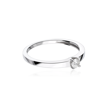 Anillo "Forlí" Oro Blanco 18k y Diamante 0.15 cts