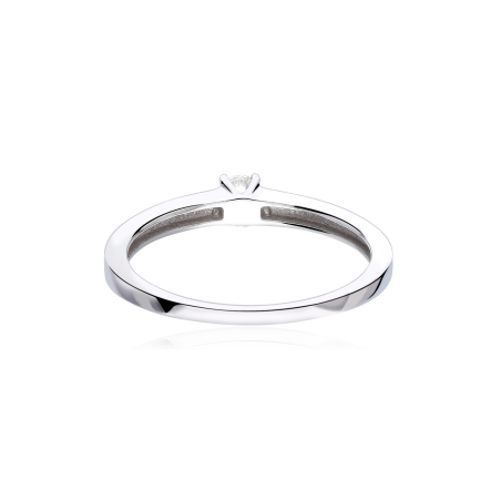 Anillo "Forlí" Oro Blanco 18k y Diamante 0.15 cts