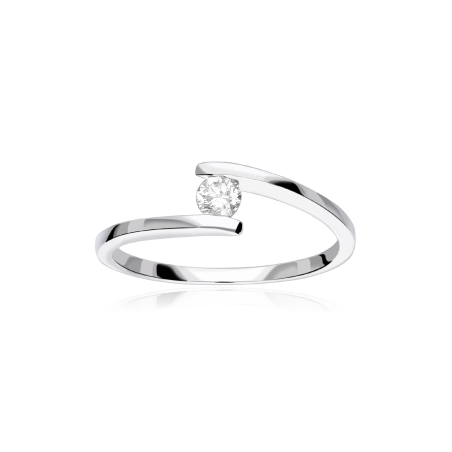 Anillo "Cagliari" Oro Blanco 18k y Diamante 0.18 cts