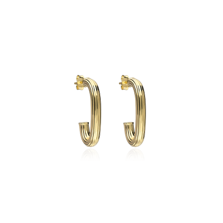 Aros Plata de primera ley baño Oro 18k "Cira"