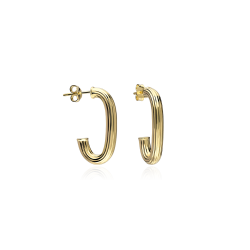 Aros Plata de primera ley baño Oro 18k "Cira"