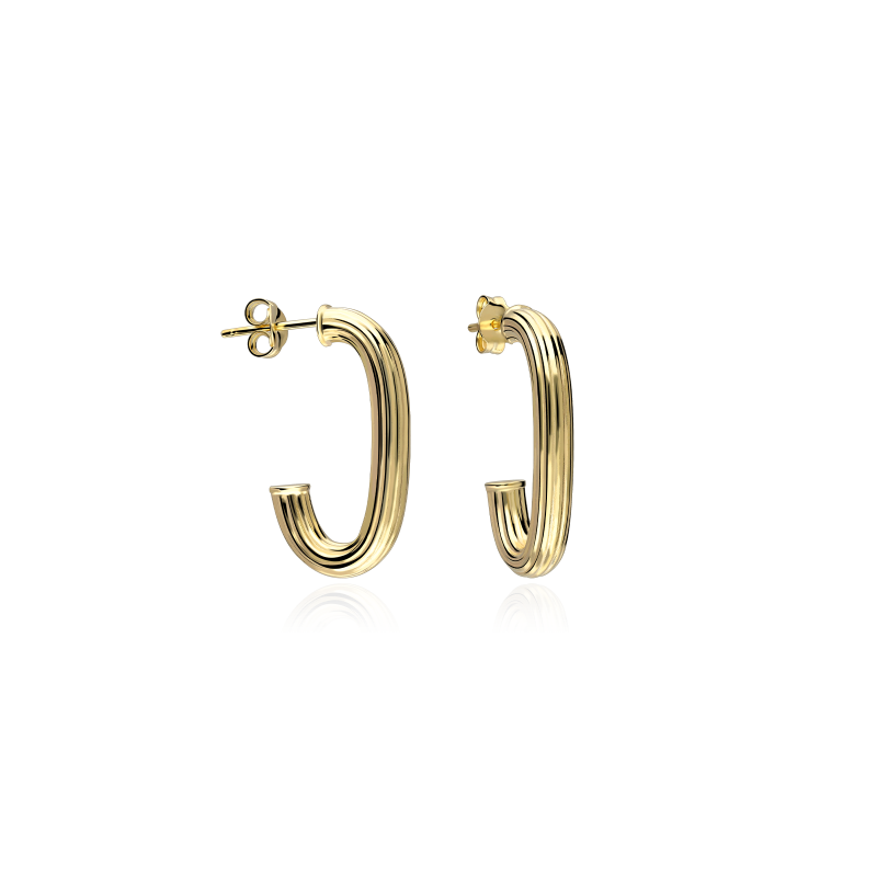 Aros Plata de primera ley baño Oro 18k "Cira"