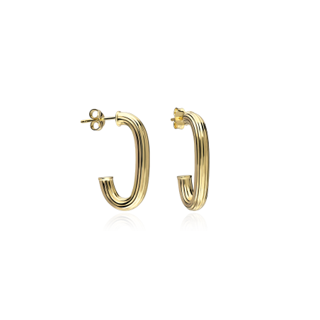 Aros Plata de primera ley baño Oro 18k "Cira"