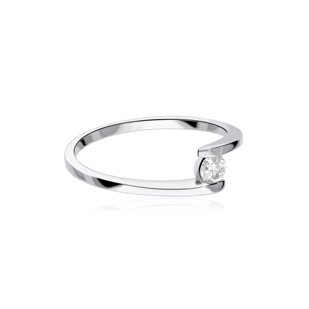 Anillo "Cagliari" Oro Blanco 18k y Diamante 0.18 cts