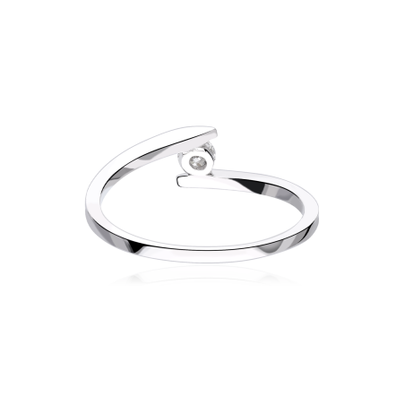 Anillo "Cagliari" Oro Blanco 18k y Diamante 0.18 cts