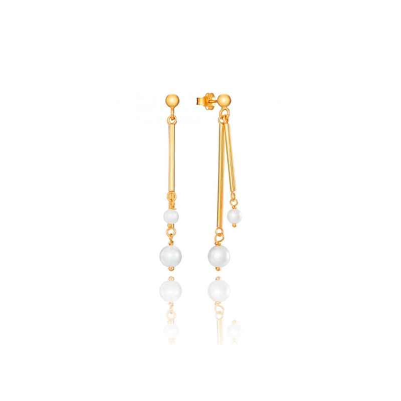 Pendientes Viceroy Plata de ley baño oro perlas 1304E100-60
