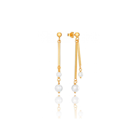 Pendientes Viceroy Plata de ley baño oro perlas 1304E100-60