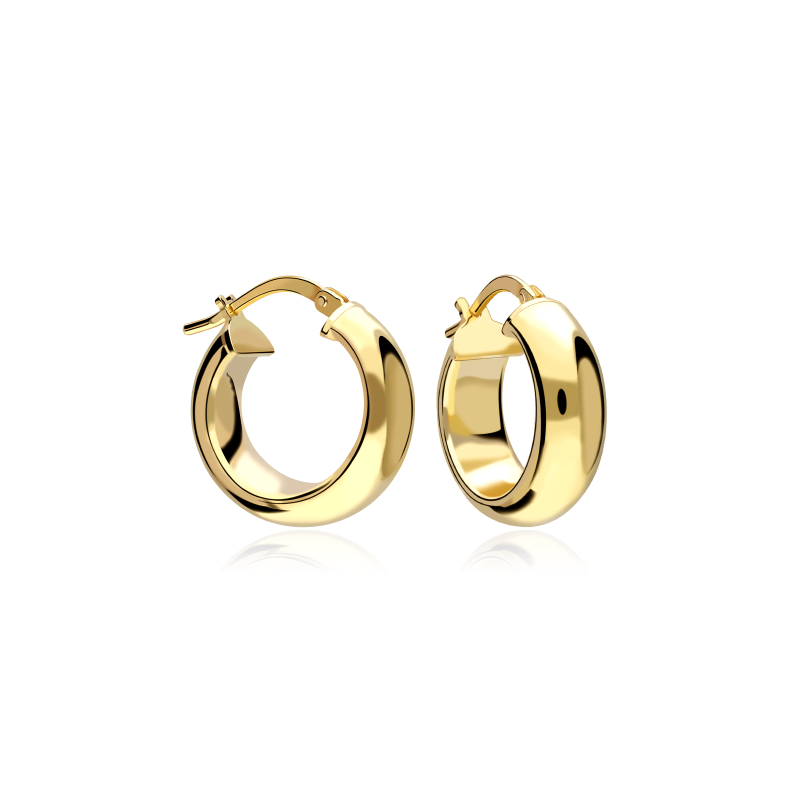 Pendiente Aro Plata ley baño Oro 18k 19mm "Claudia"