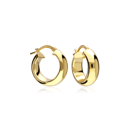 Pendiente Aro Plata ley baño Oro 18k 19mm "Claudia"