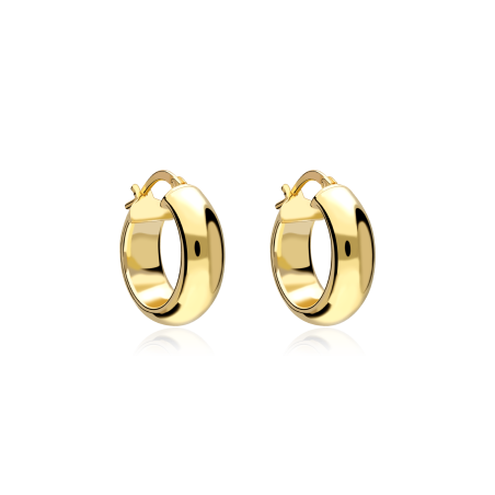 Pendiente Aro Plata ley baño Oro 18k 19mm "Claudia"