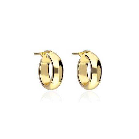Pendiente Aro Plata ley baño Oro 18k 16mm "Claudia"