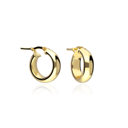 Pendiente Aro Plata ley baño Oro 18k 16mm "Claudia"