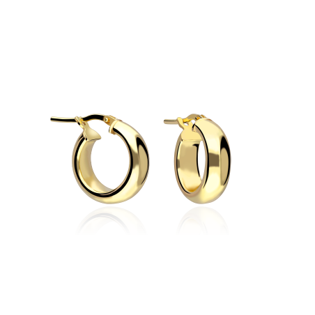 Pendiente Aro Plata ley baño Oro 18k 16mm "Claudia"