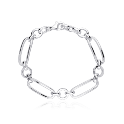Pulsera Plata primera ley eslabones "Diam" 18.5cm