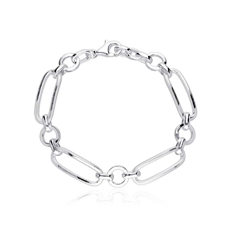 Pulsera Plata primera ley eslabones "Diam" 18.5cm