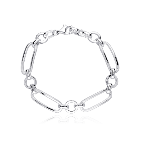 Pulsera Plata primera ley eslabones "Diam" 18.5cm