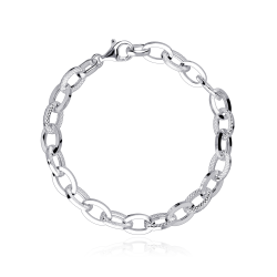 Pulsera Plata primera ley eslabones "Miam" 18.5cm