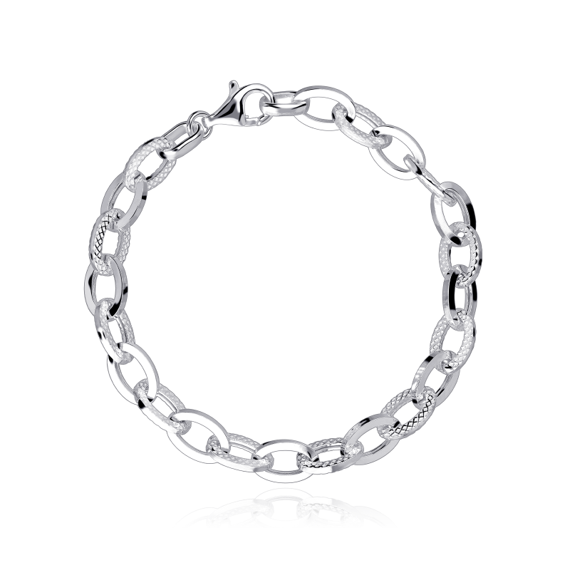 Pulsera Plata primera ley eslabones "Miam" 18.5cm