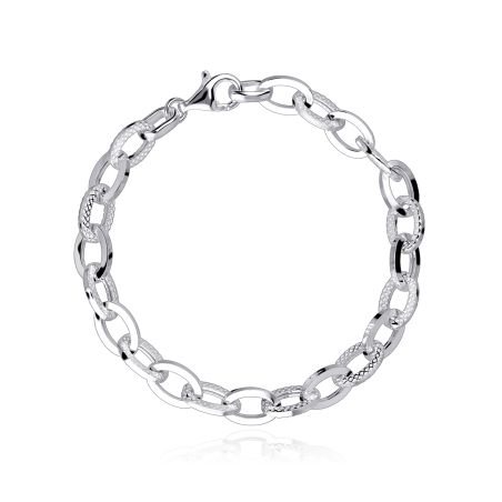 Pulsera Plata primera ley eslabones "Miam" 18.5cm