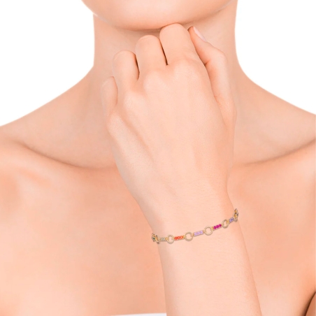 Pulsera Viceroy Elegant de plata ley baño oro circonitas de colores 13073P100-39