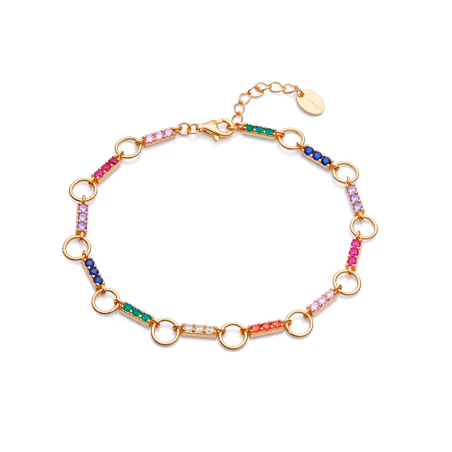 Pulsera Viceroy Elegant de plata ley baño oro circonitas de colores 13073P100-39
