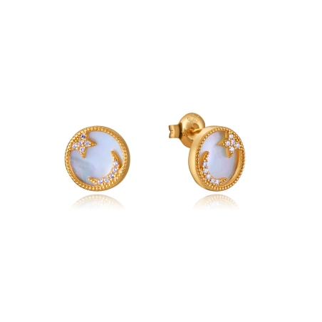 Pendientes Viceroy Elegant de plata de ley con baño de oro y madre perla 13080E100-90