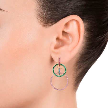 Pendientes Viceroy Elegant plata de ley baño de oro diferentes colores 13092E100-39
