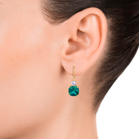 PENDIENTES VICEROY PLATA BAÑO ORO Y CRISTALES DE COLOR 13099E100-59