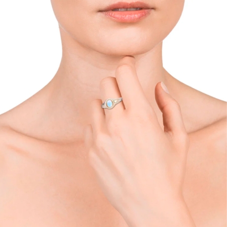 Anillo Viceroy Elegant de plata de ley con baño de oro con madre perla y circonita blanca 13103A01