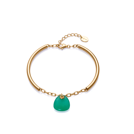 Pulsera Viceroy semi rígida plata de ley con baño de oro y piedra natural 13172P100-42
