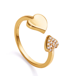 Anillo Viceroy plata bañado en oro con circonitas blancas en corazón 13125A01