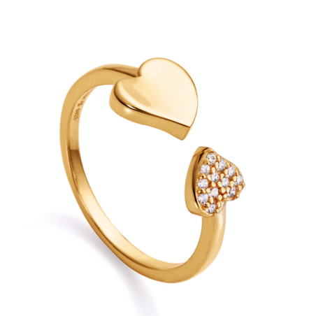 Anillo Viceroy plata bañado en oro con circonitas blancas en corazón 13125A01