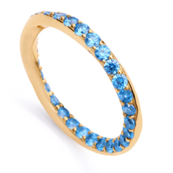 Anillo Viceroy plata de ley bañado en oro biselado con circonitas azules 13135A01