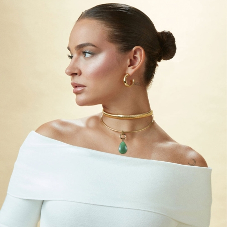 Collar Viceroy de acero IP dorado colección tubogas 14230C01012