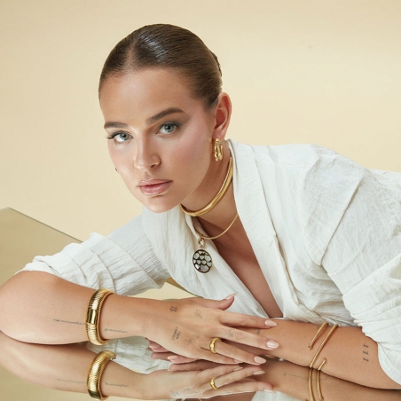 Collar Viceroy de acero IP dorado colección tubogas 14230C01012