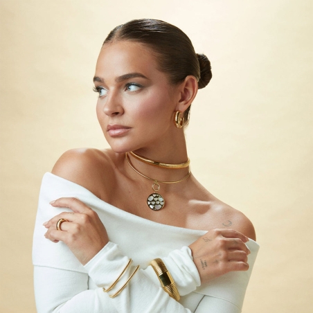 Collar Viceroy de acero IP dorado colección tubogas 14230C01012