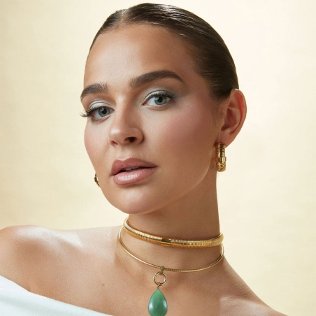 Collar Viceroy doble de acero IP dorado colección Laura Escanes tubogas 75393C01012