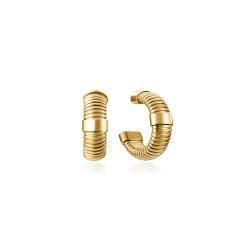 Pendientes Viceroy de acero IP dorado colección Laura Escanes tubogas 75393E01012