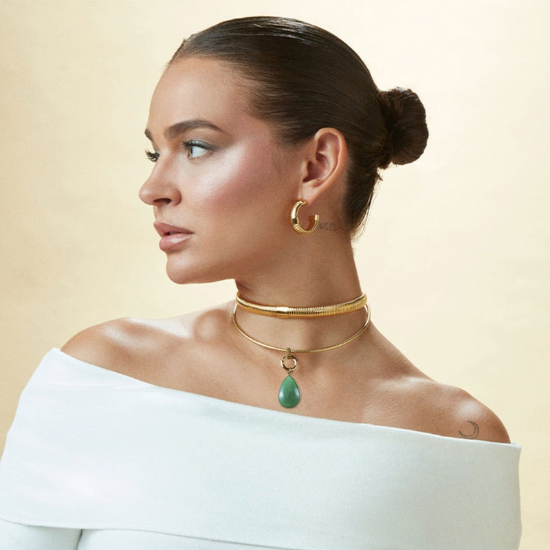 Collar colección de Laura Escanes, de acero bicolor con eslabones en
