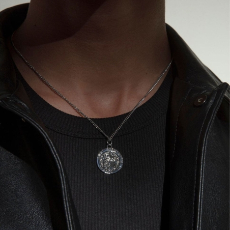 Collar Viceroy hombre de acero y colgante redondo 14214C01000