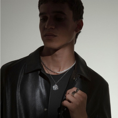Collar Viceroy hombre de acero y colgante redondo 14214C01000