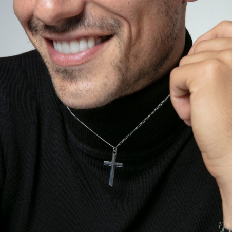 Collar Viceroy de hombre de acero y colgante de cruz 14212C01000