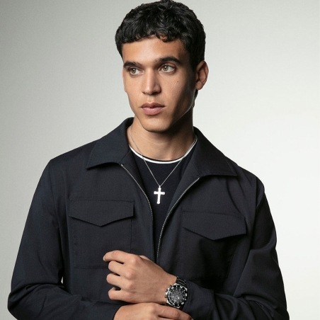 Collar Viceroy de hombre de acero y colgante de cruz 14215C01000