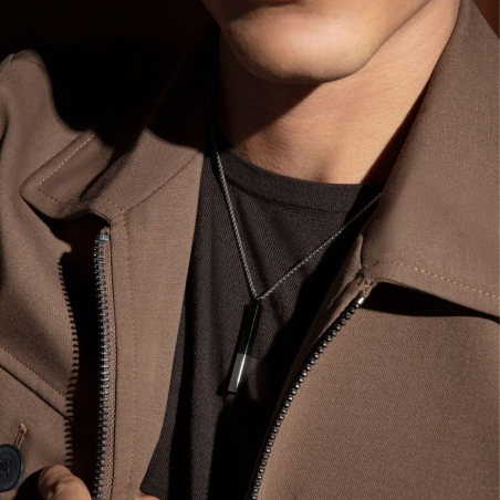 Collar Viceroy de hombre de acero y colgante barra 14216C01010