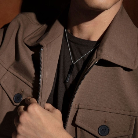 Collar Viceroy de hombre de acero y colgante barra 14216C01010
