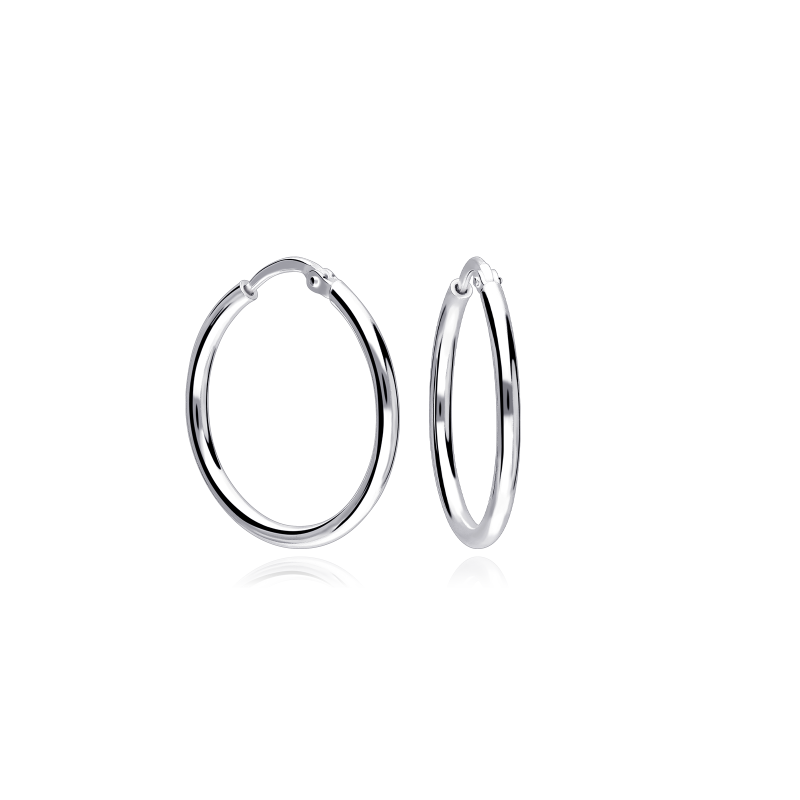 Pendientes Plata primera ley 25mm "Claude"